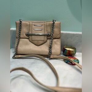 Botkier NY Tan Leather Crossbody Bag w/ Gun Metal